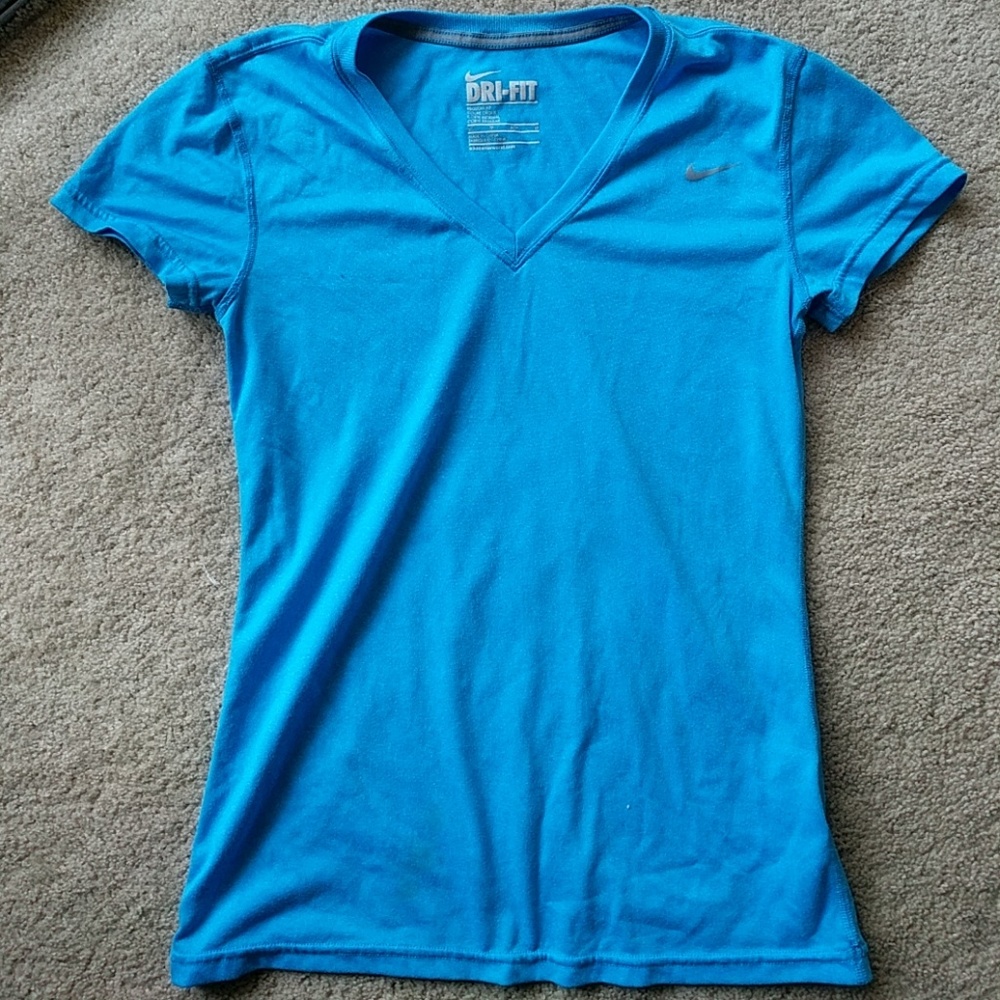 Nike dri fit t shirt gym workout shirt blue xs